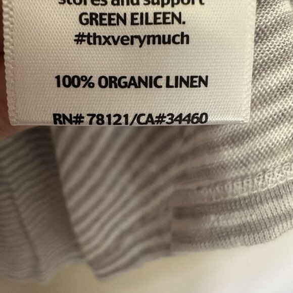 SOLD Eileen Fisher M 100% Organic Linen Tunic Top Neutral Quiet Luxury Staple Ba - Picture 3 of 6